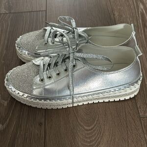 Women’s Silver Rhinestone Sneakers